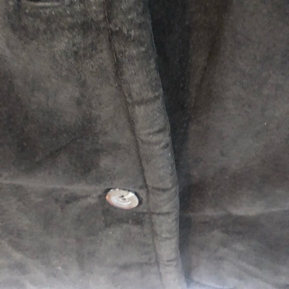 Jones New York Genuine Leather/Suede Faux Fur Barn Coat medium - Picture 12 of 14